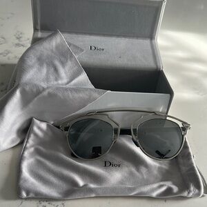 Dior Silver Round Frame Sunglasses